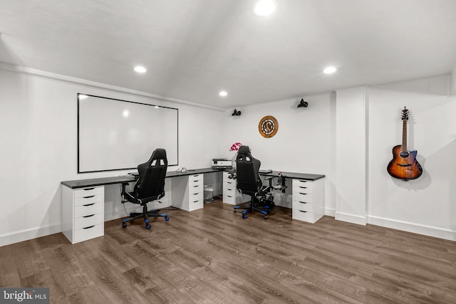 2302 Solmar Dr, Silver Spring, MD 20904 - office with recessed lighting, wood finished floors, and baseboards