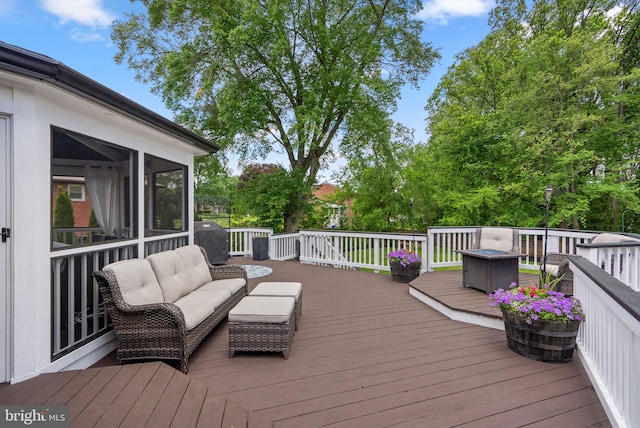 2302 Solmar Dr, Silver Spring, MD 20904 - deck featuring a sunroom and an outdoor living space