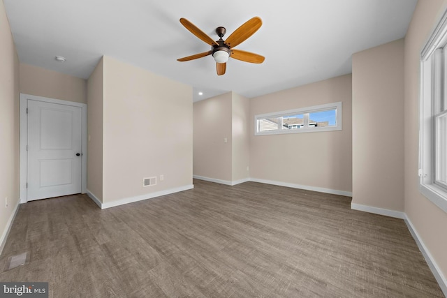 1169 Jennifer Ln, Manahawkin, NJ 08050 - empty room featuring a ceiling fan, baseboards, and wood finished floors