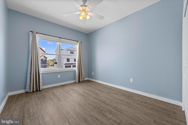 1169 Jennifer Ln, Manahawkin, NJ 08050 - unfurnished room featuring a ceiling fan, wood finished floors, and baseboards