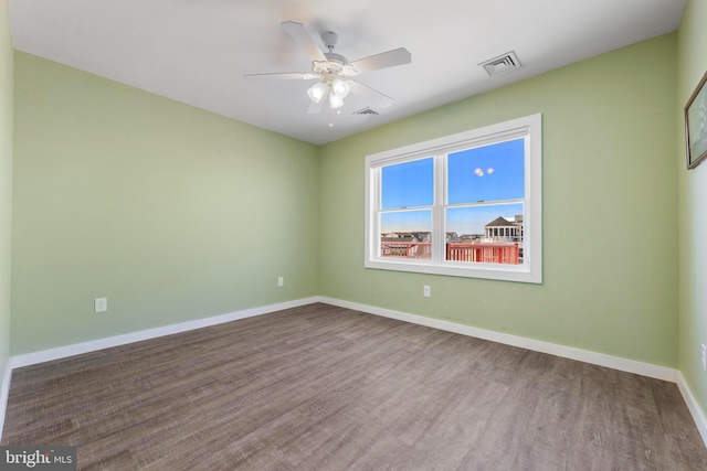 1169 Jennifer Ln, Manahawkin, NJ 08050 - empty room with baseboards, a ceiling fan, and wood finished floors