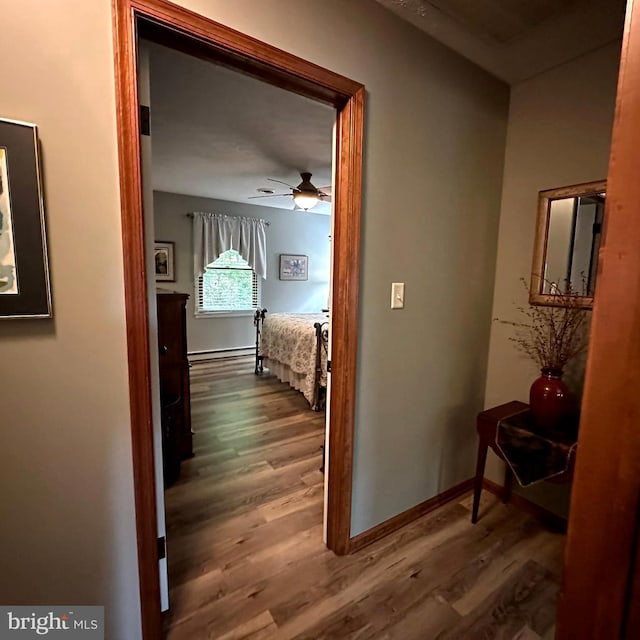 8201 Michaux Dr, Fayetteville, PA 17222 - hall featuring wood finished floors and baseboards