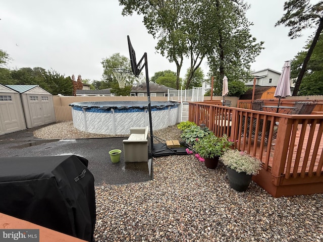 154 Bayshore Dr, Barnegat, NJ 08005 - view of swimming pool featuring a deck and a fenced backyard