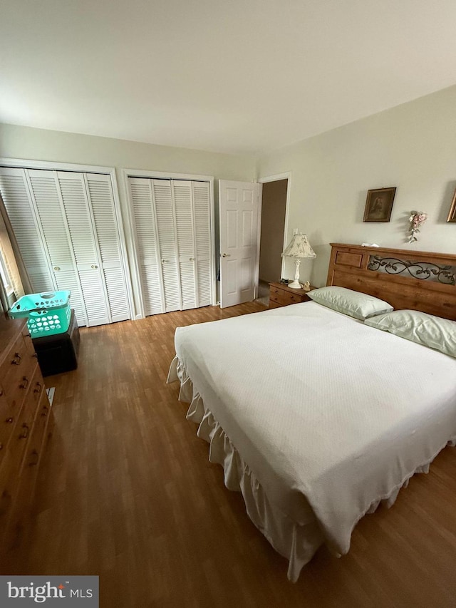 154 Bayshore Dr, Barnegat, NJ 08005 - bedroom featuring wood finished floors and two closets