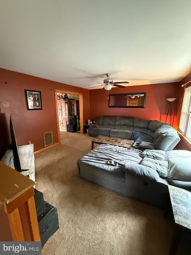 154 Bayshore Dr, Barnegat, NJ 08005 - living room with carpet flooring and ceiling fan