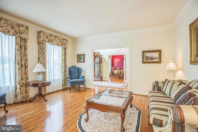 40801 Kiskadee Ln, Leonardtown, MD 20650 - living room with crown molding and wood finished floors