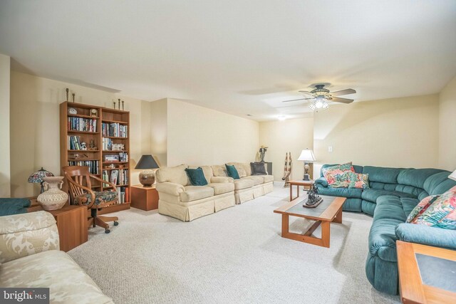 40801 Kiskadee Ln, Leonardtown, MD 20650 - carpeted living area with a ceiling fan