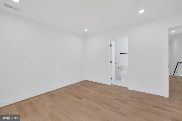 5318 5th St NW, Washington, DC 20011 - empty room featuring light wood finished floors, recessed lighting, and baseboards