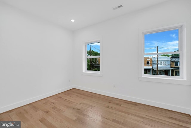 5318 5th St NW, Washington, DC 20011 - spare room featuring baseboards, light wood finished floors, and recessed lighting
