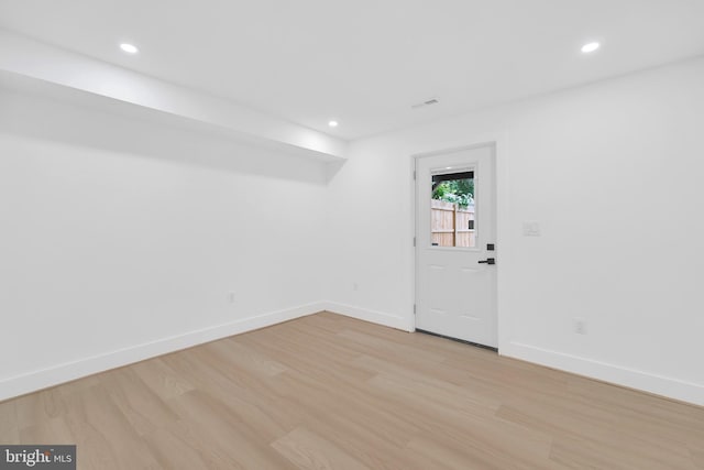 5318 5th St NW, Washington, DC 20011 - empty room featuring light wood-style flooring, baseboards, and recessed lighting