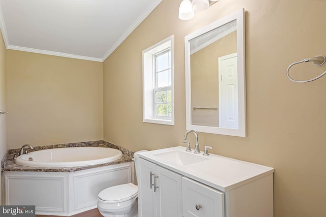 35 Dapple Gray Ln, Dover, DE 19904 - full bath featuring a garden tub, vanity, crown molding, and toilet