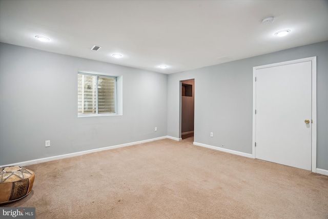 13925 Wayside Dr, Clarksville, MD 21029 - below grade area with light carpet, baseboards, and recessed lighting