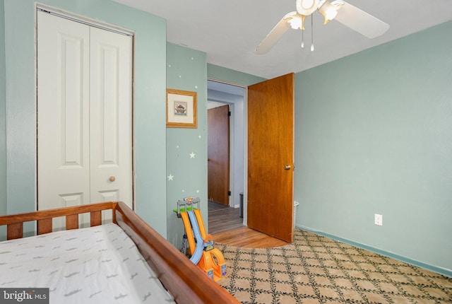 612 Colonial Dr, Dallastown, PA 17313 - bedroom with a closet and a ceiling fan