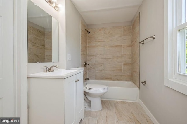 2336 Auburn Ave, Atco, NJ 08004 - full bathroom with vanity, toilet, washtub / shower combination, and baseboards