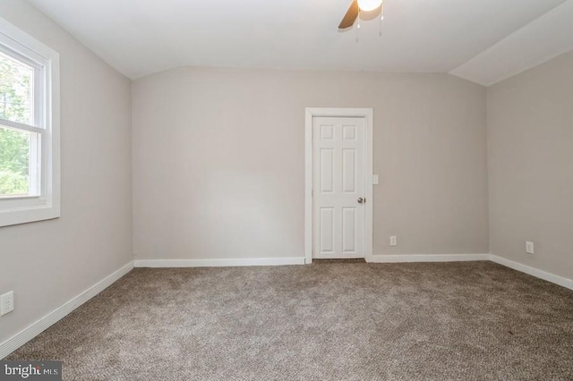 2336 Auburn Ave, Atco, NJ 08004 - carpeted empty room with lofted ceiling, a ceiling fan, and baseboards
