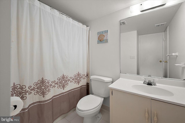 11100 Coastal Hwy Unit 904, Ocean City, MD 21842 - full bath featuring toilet, vanity, tile patterned flooring, and a shower with shower curtain