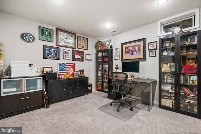 43614 Dunhill Cup Sq, Ashburn, VA 20147 - carpeted home office with recessed lighting and baseboards