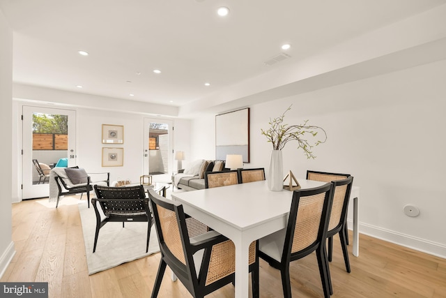 1202 Eton Ct NW Unit T3, Washington, DC 20007 - dining room featuring light wood-style flooring, recessed lighting, and baseboards