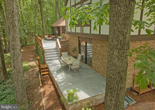 4499 Larchmont Ct, Dumfries, VA 22025 - view of patio / terrace with stairway and a deck