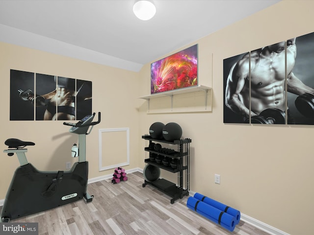 306 Prospect St, Milton, DE 19968 - exercise room featuring wood finished floors and baseboards