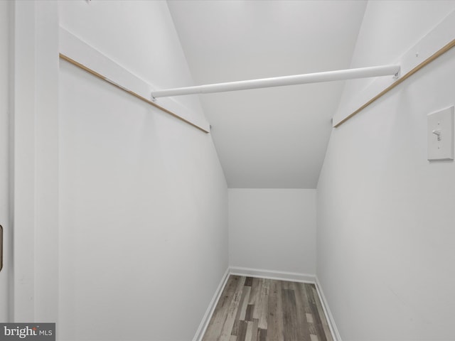 306 Prospect St, Milton, DE 19968 - spacious closet with lofted ceiling and wood finished floors