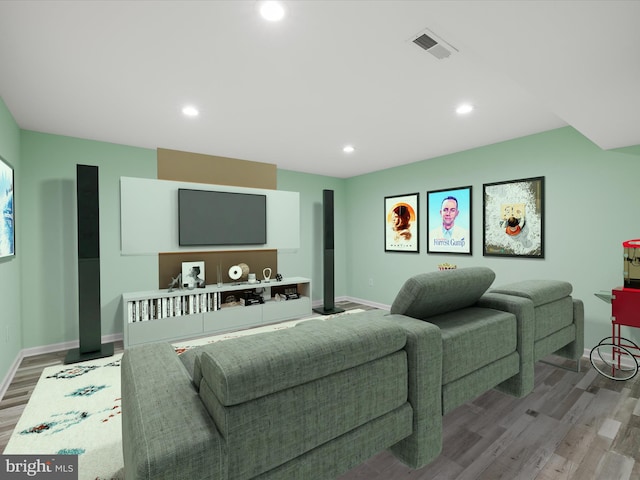 306 Prospect St, Milton, DE 19968 - home theater featuring light wood finished floors, recessed lighting, and baseboards