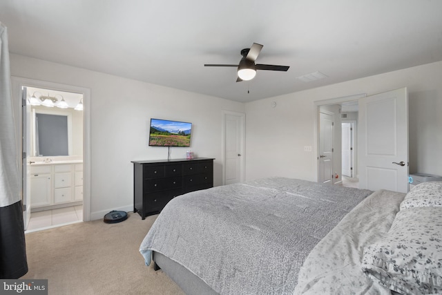 8486 Craggan Ln, Manassas, VA 20109 - bedroom with light carpet, baseboards, and a ceiling fan