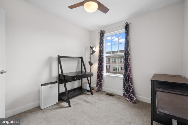 8486 Craggan Ln, Manassas, VA 20109 - miscellaneous room with carpet, baseboards, and a ceiling fan