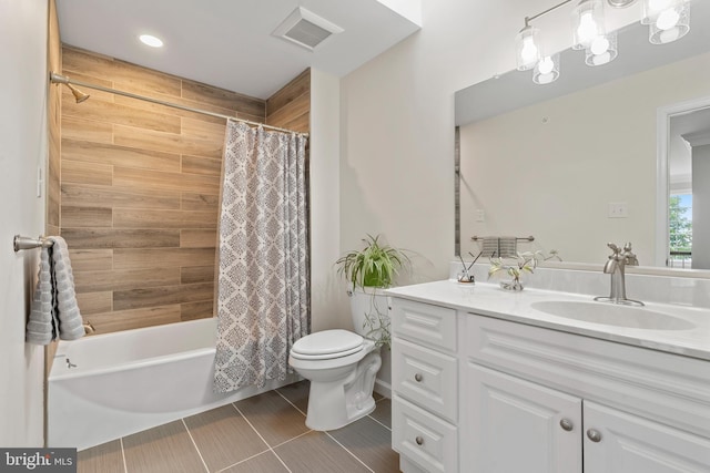 411 Merion Hill Ln, Conshohocken, PA 19428 - full bath featuring vanity, shower / tub combo, tile patterned floors, and recessed lighting