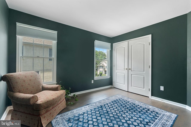 411 Merion Hill Ln, Conshohocken, PA 19428 - sitting room featuring baseboards and wood finished floors