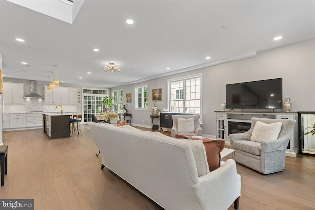 411 Merion Hill Ln, Conshohocken, PA 19428 - living room featuring recessed lighting and light wood finished floors