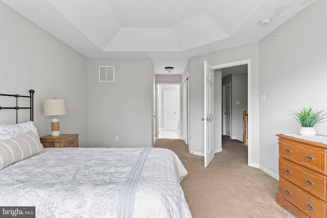 119 Fringetree Dr, West Chester, PA 19380 - bedroom featuring a raised ceiling, light carpet, and baseboards