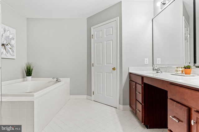 119 Fringetree Dr, West Chester, PA 19380 - bathroom with double vanity, a bath, and tile patterned floors