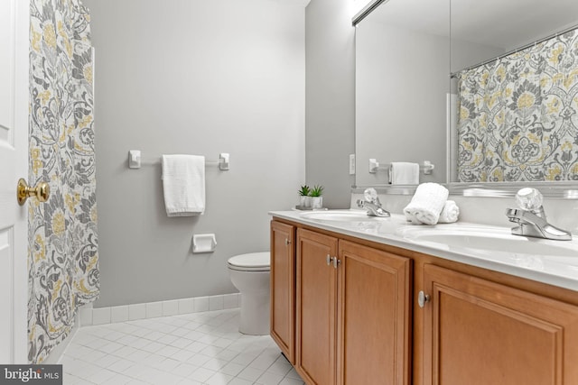 119 Fringetree Dr, West Chester, PA 19380 - full bath with double vanity, toilet, and tile patterned floors