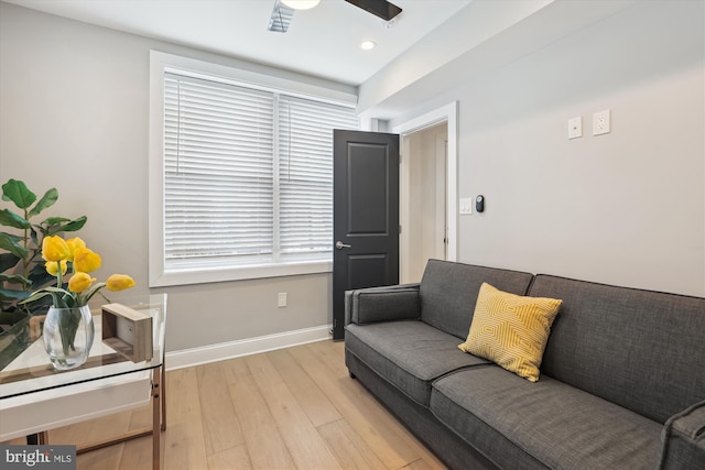 200 Hamilton St NW Unit 2, Washington, DC 20011 - living room featuring light wood finished floors, baseboards, and recessed lighting