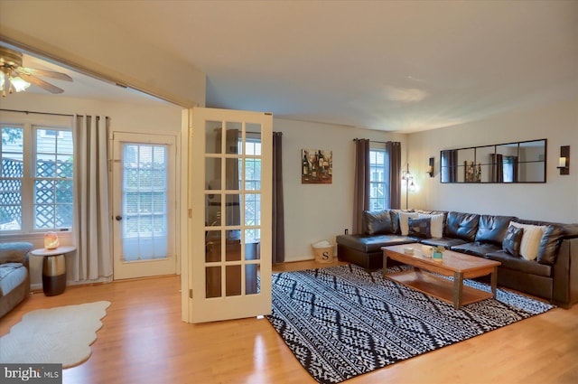 2217 Highland Cir, Harrisburg, PA 17110 - living area featuring light wood-style floors and ceiling fan