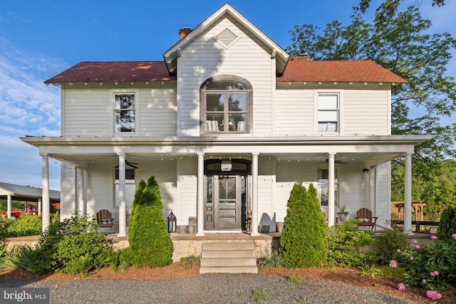 23350 Cedar Mountain Dr, Rapidan, VA 22733 - view of front of house featuring a chimney and a porch