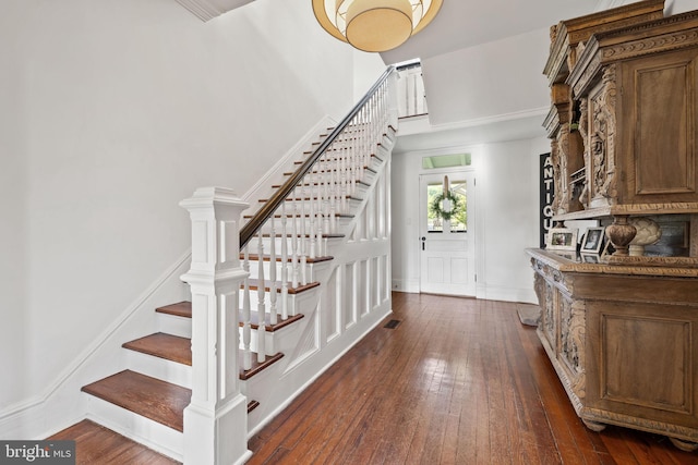 23350 Cedar Mountain Dr, Rapidan, VA 22733 - stairway featuring hardwood / wood-style flooring and baseboards