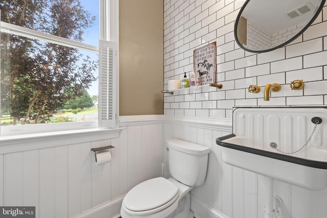 23350 Cedar Mountain Dr, Rapidan, VA 22733 - bathroom with toilet and wainscoting