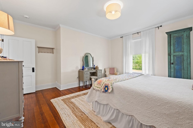 23350 Cedar Mountain Dr, Rapidan, VA 22733 - bedroom featuring crown molding, baseboards, and dark wood-style flooring