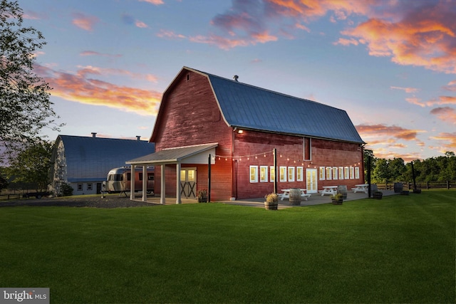 23350 Cedar Mountain Dr, Rapidan, VA 22733 - back of property with a barn, a yard, metal roof, and a gambrel roof