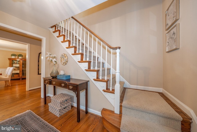 849 Milmar Rd, Newtown Square, PA 19073 - stairway with wood finished floors and baseboards