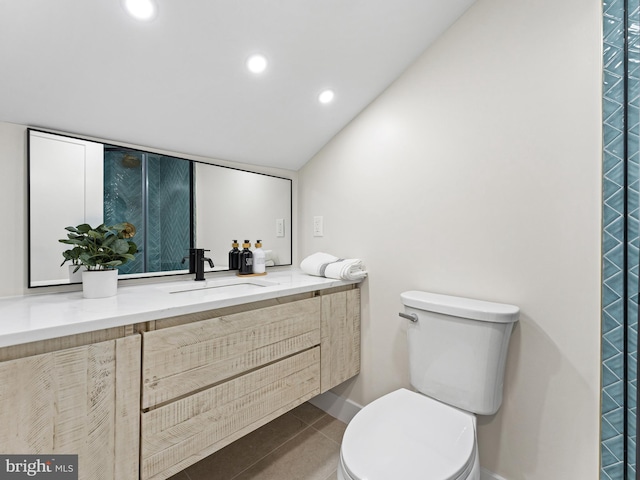 212 W 13th Ave, Wildwood, NJ 08260 - bathroom featuring vanity, toilet, recessed lighting, and tile patterned flooring
