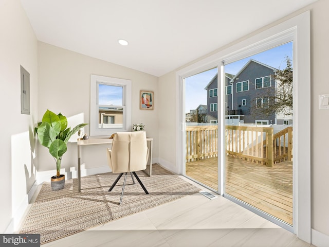 212 W 13th Ave, Wildwood, NJ 08260 - office with electric panel, baseboards, and recessed lighting