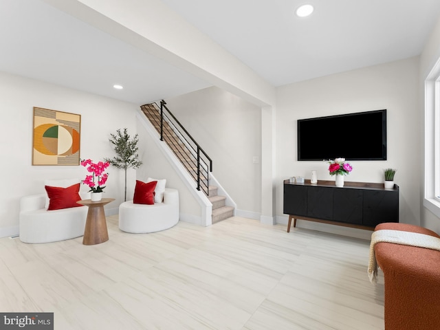 212 W 13th Ave, Wildwood, NJ 08260 - sitting room with stairway, recessed lighting, and baseboards