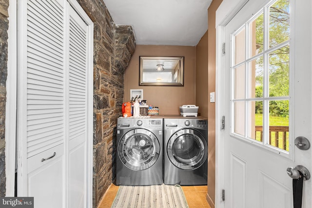 225 Wayne Ave, Lansdowne, PA 19050 - laundry room featuring washer and clothes dryer and tile patterned floors