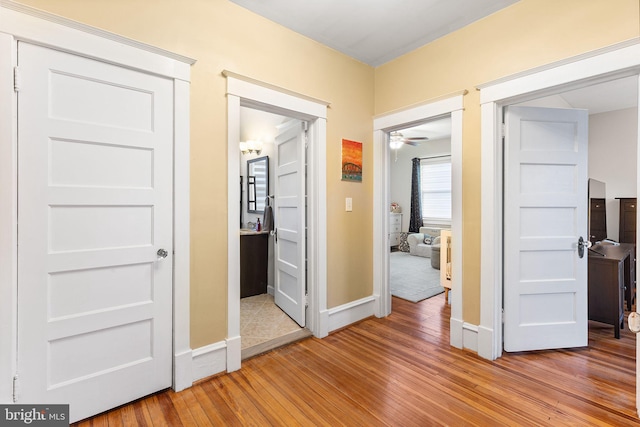 225 Wayne Ave, Lansdowne, PA 19050 - hallway featuring light wood finished floors and baseboards