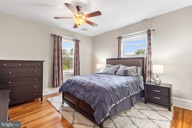225 Wayne Ave, Lansdowne, PA 19050 - bedroom with light wood finished floors, a ceiling fan, and baseboards