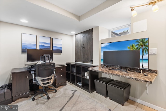225 Wayne Ave, Lansdowne, PA 19050 - office with light tile patterned floors, recessed lighting, and baseboards