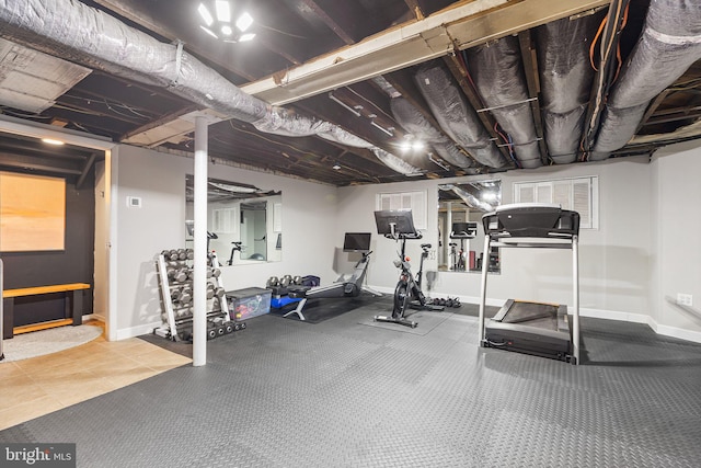 225 Wayne Ave, Lansdowne, PA 19050 - workout room featuring baseboards